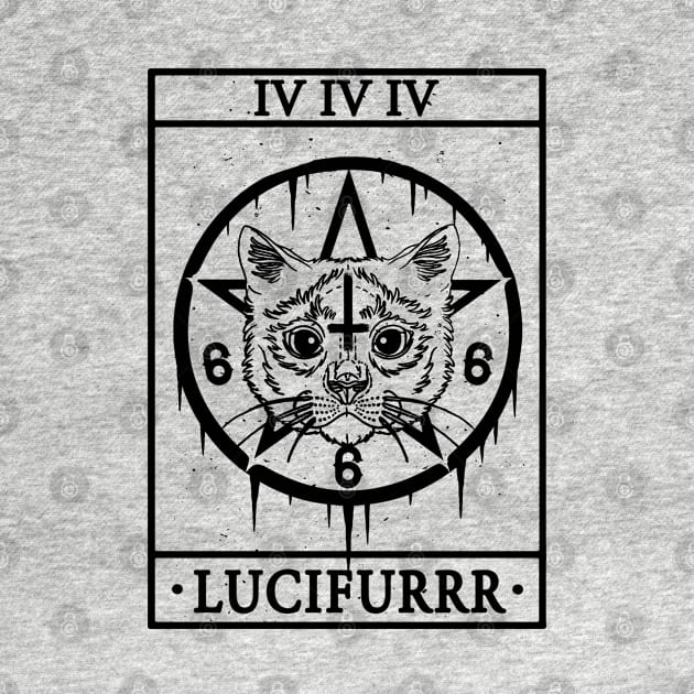 LUCIFURRR- FUNNY CAT TAROT CARD by Tshirt Samurai